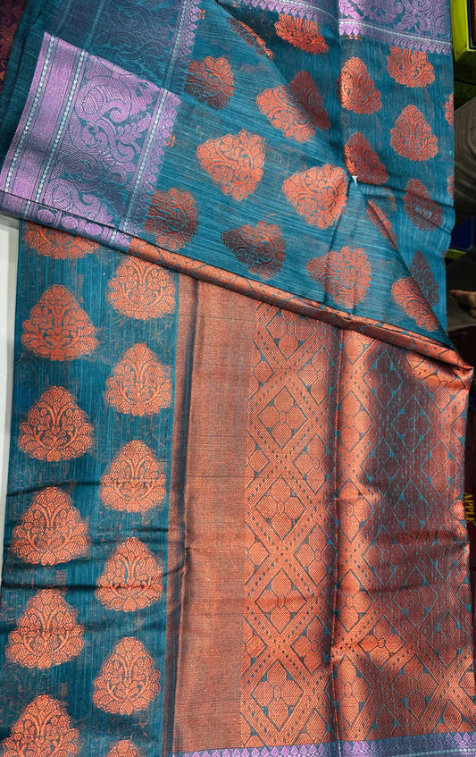 Kargha silk saree- copper