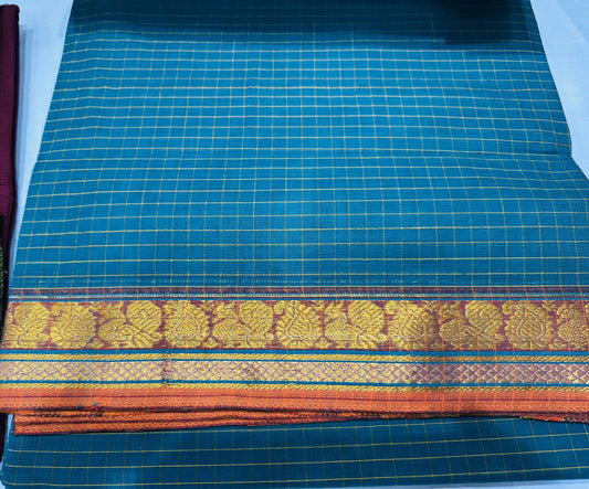 Saree-Pure chettinad cotton Blue