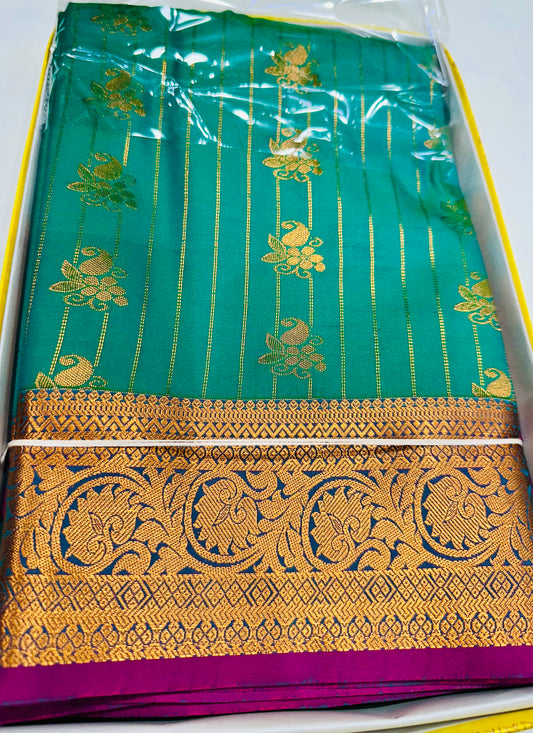 Designer silk saree- Green