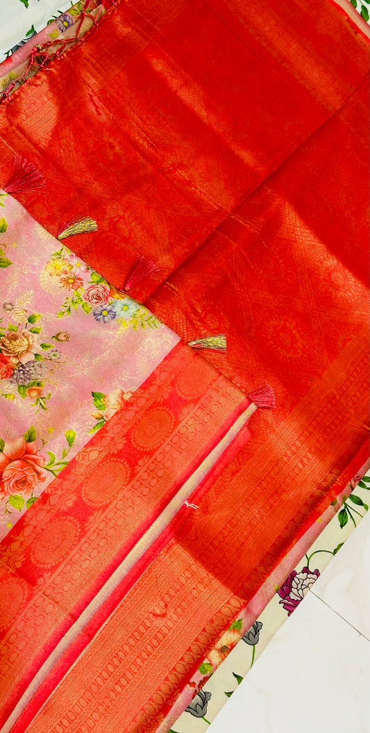 Gorgeous soft silk saree -Pink