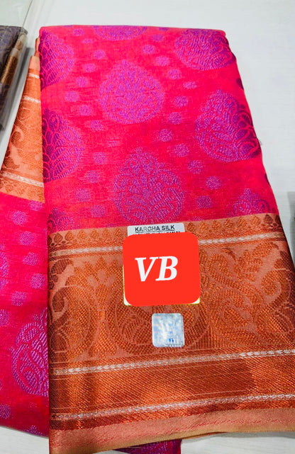 Kargha silk saree- Pink