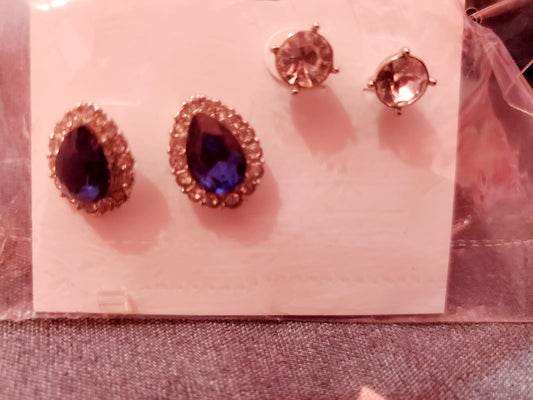 Women earning set- Blue Crystal & stones