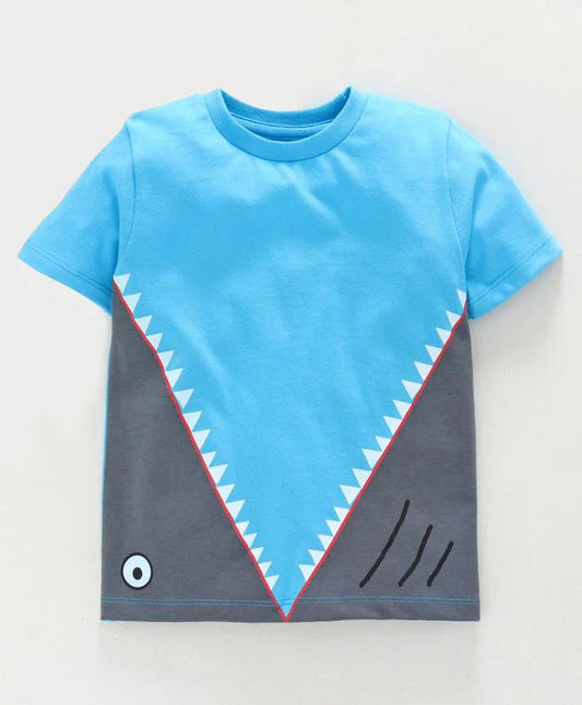 Kids Boys Tshirt- Pure Cotton Blue