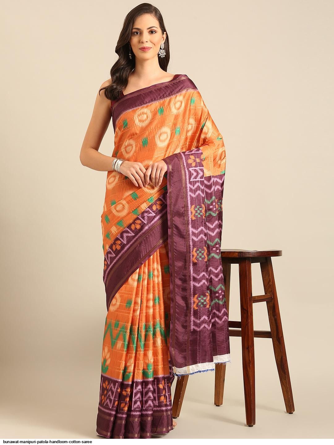 PATOLA Handloom Cotton saree- Multiple colours.