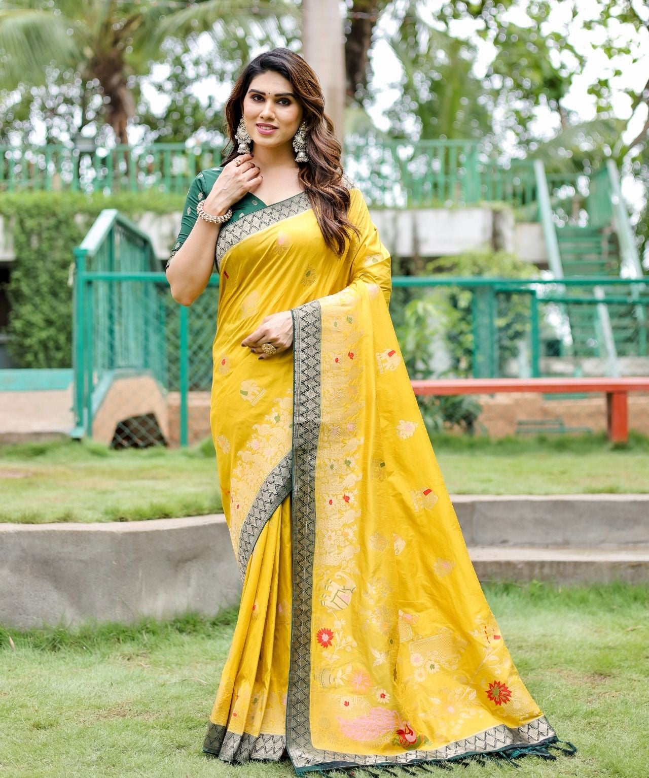 Women silk saree dola- multiple colors