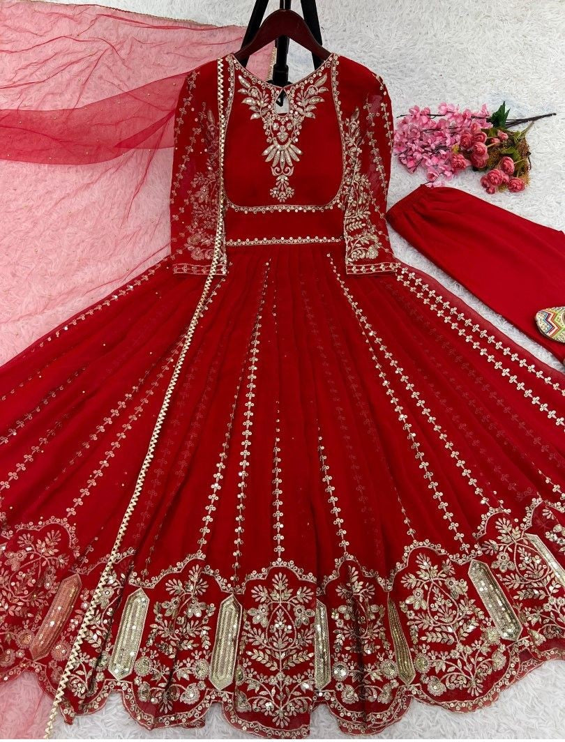 Gown- Heavy georgette with embroidery