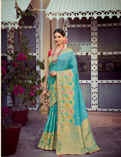 Silk saree- Tissue Multiple colors