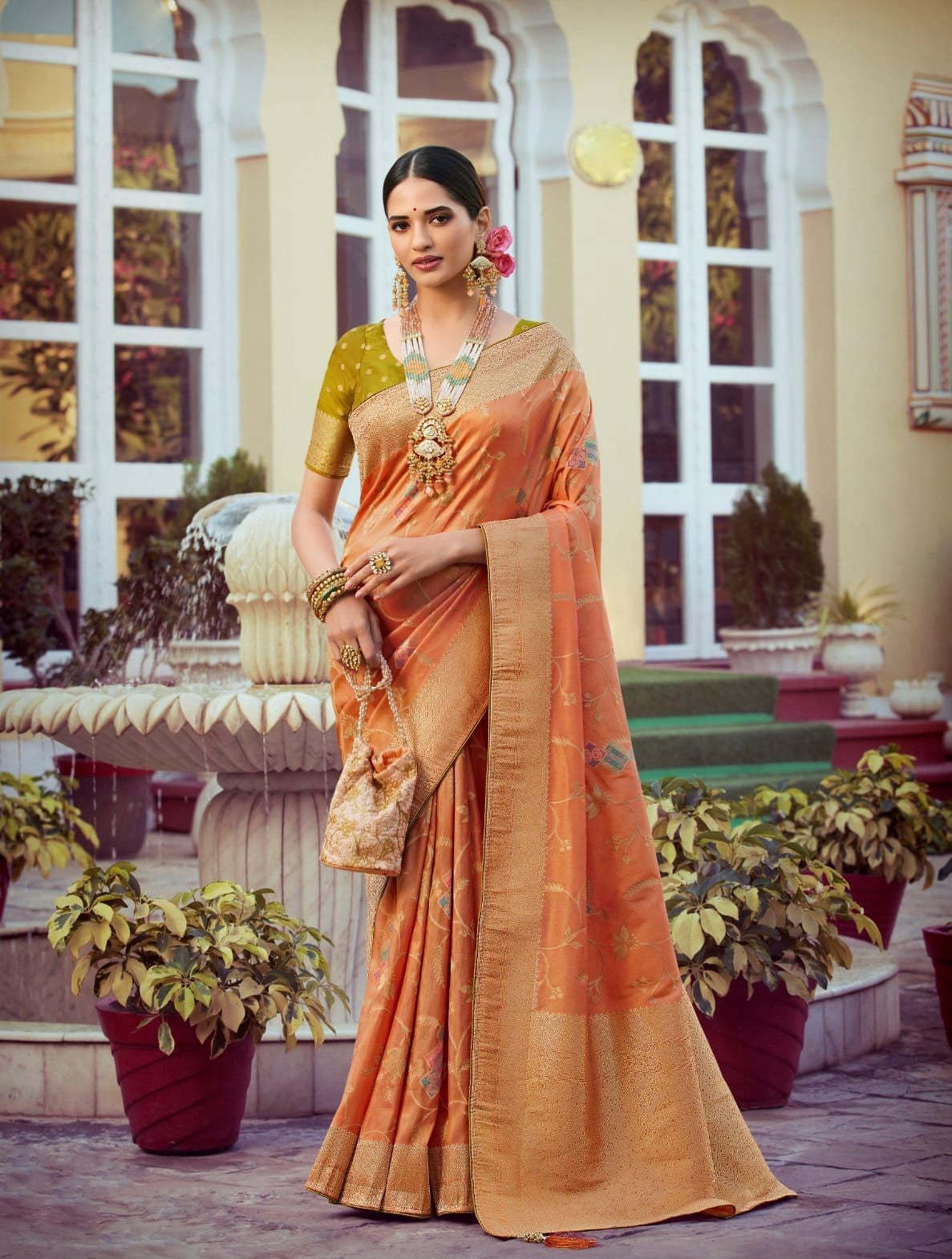 Silk saree- Tissue Multiple colors