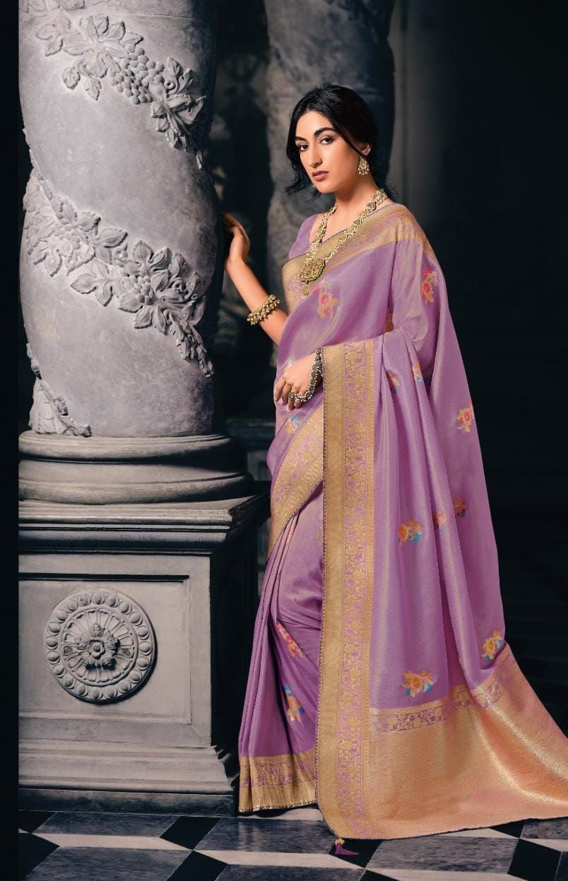 Silk saree- Tissue Multiple colors