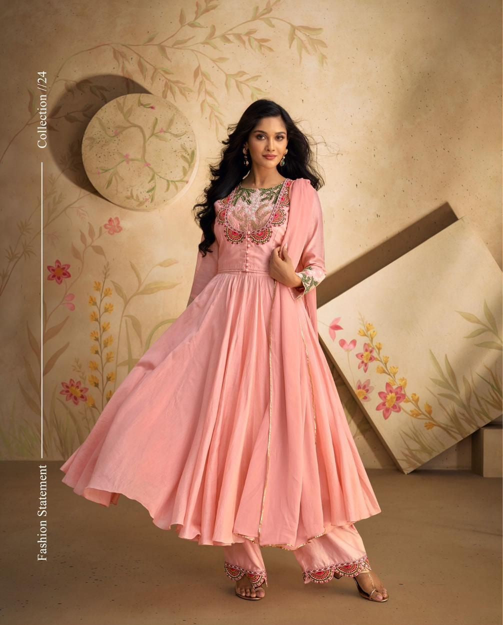 Pure silk designer gown-Multiple colours