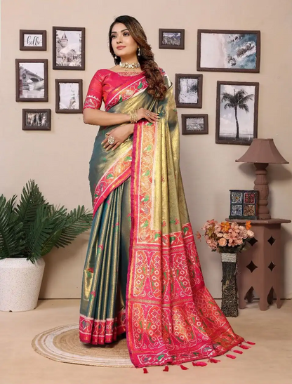 banaras tissue silk - multiple colors