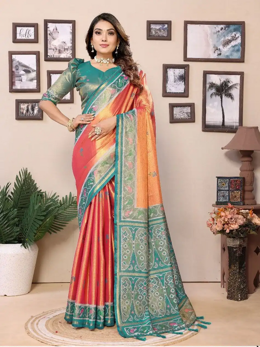 banaras tissue silk - multiple colors