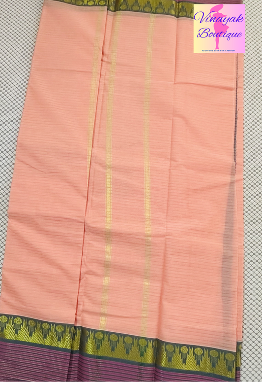 Kanchipuram cotton saree - Pink